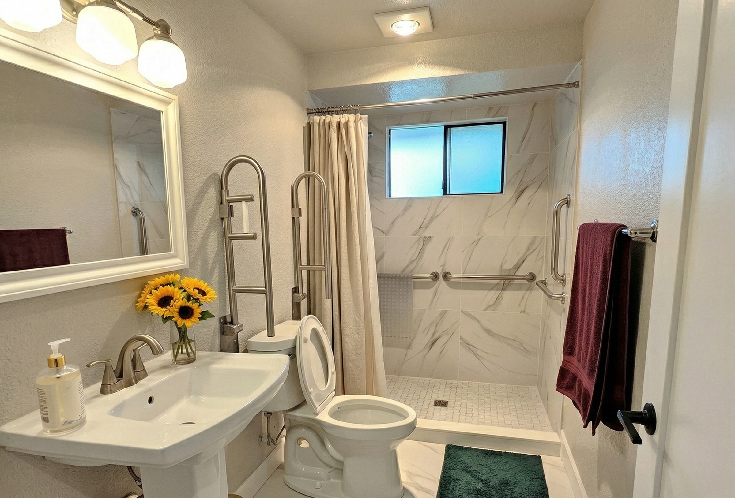 Fully accessible, beautifully appointed bathroom