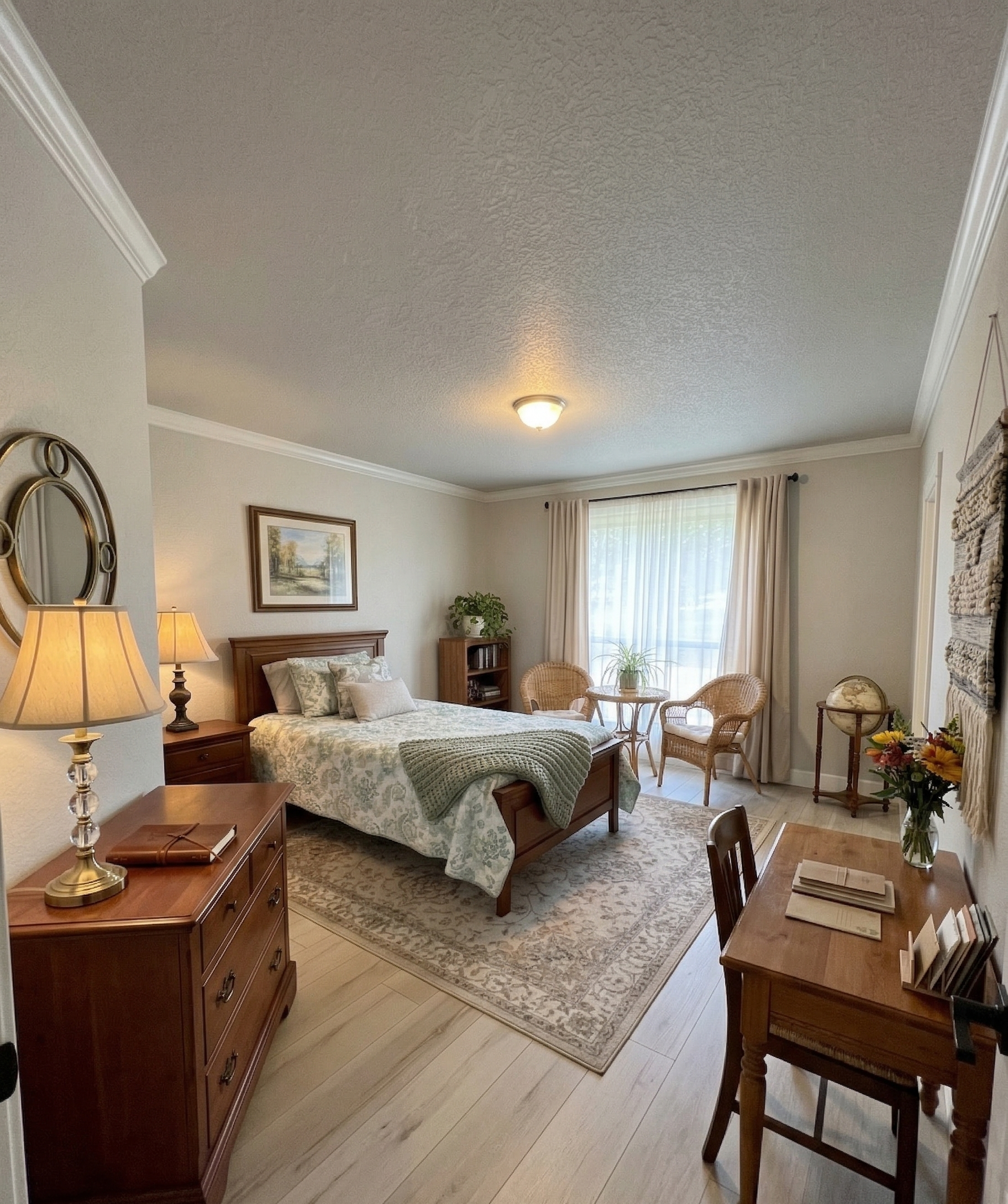 Caregiver and resident sharing a joyful moment